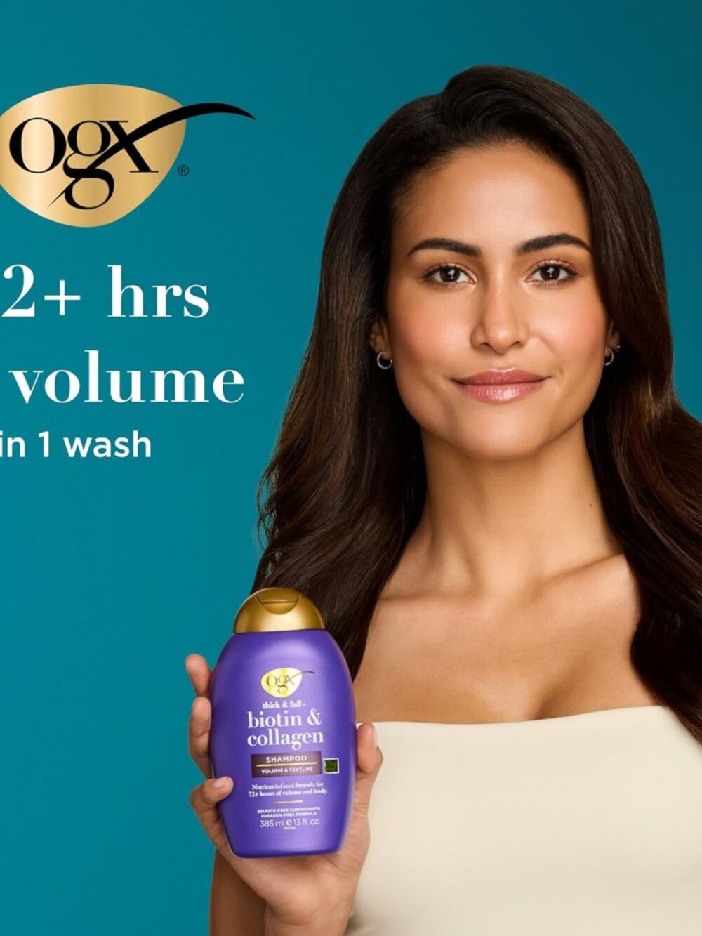 OGX Thick & Full + Biotin & Collagen Volumizing Shampoo, Nutrient-Infused Hair S - Picture 2 of 9